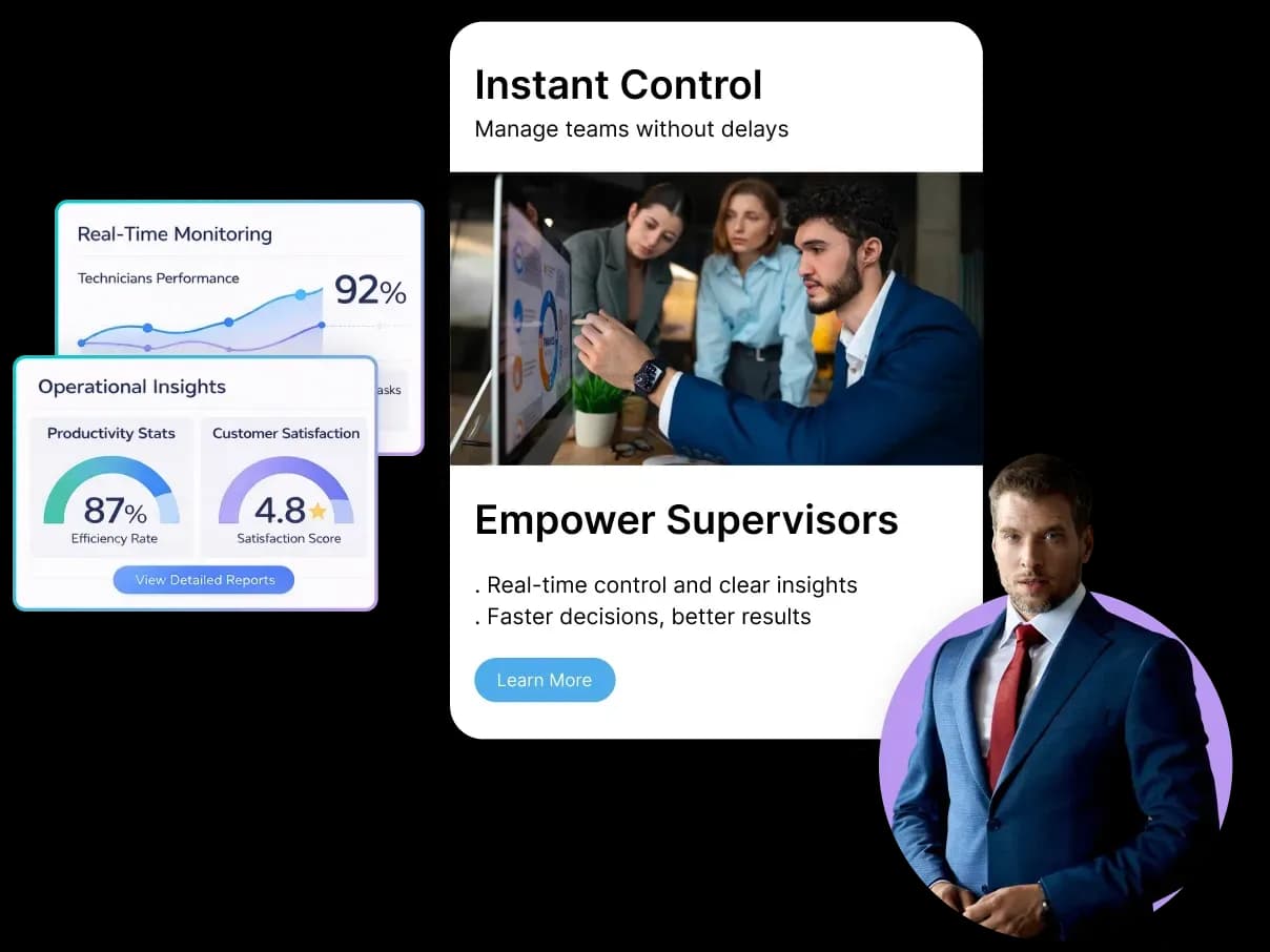 Supervisor App for Real-Time Control & Service Insights